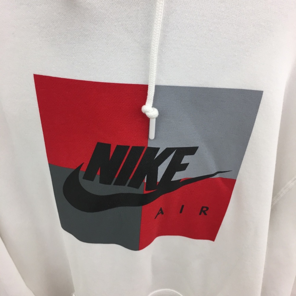 Nike Box Logo Hoodie Sweater Men’s Red White Black - Picture 2 of 4